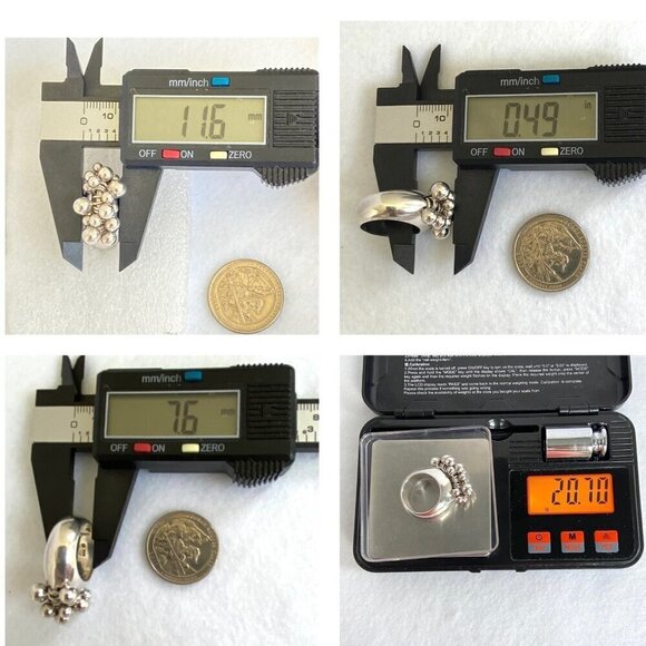 Signed Silpada Solid Sterling Silver 925 Cha Cha Ball Bead Dangle Ring Sz 7 - Picture 10 of 16